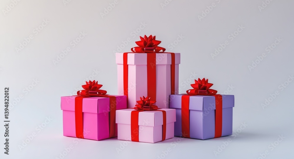 Obraz premium Gift boxes and gifts set on a white background.