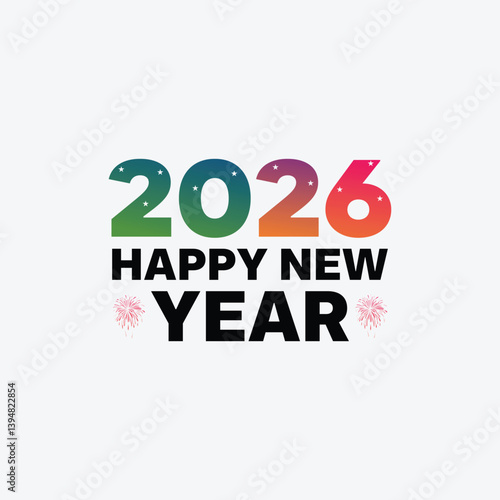 2026 Happy New Year Vector