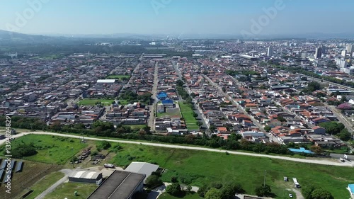 Aerial view of the municipality of Suzano in São Paulo, Brazil
