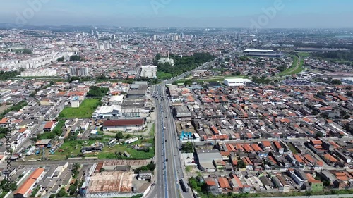 Aerial view of the municipality of Suzano in São Paulo, Brazil
