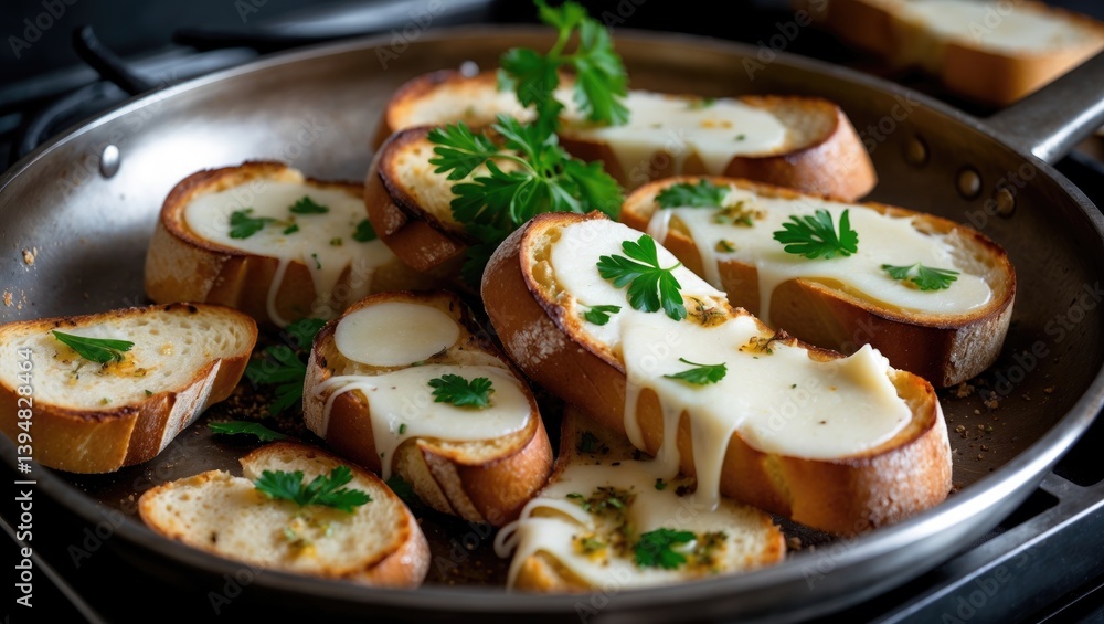 Garlic bread that is hot and cheesy Garlic bread that is hot and cheesy