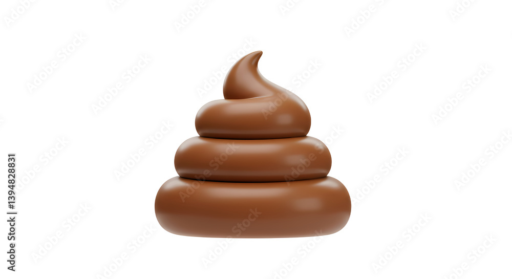 Brown Poop Icon on White Background, Simple 3D Illustration with Smooth Texture Brown Poop Icon on White Background, Simple 3D Illustration with Smooth Texture