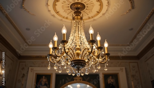 chandelier on the ceiling