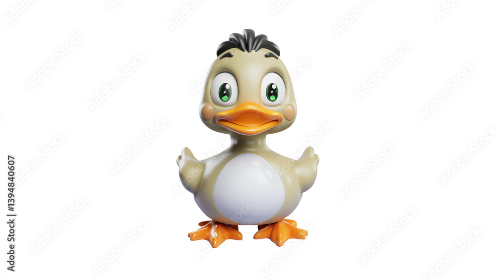 A cute and cheerful duckling, perfect for light-hearted, spring, or nature-themed animations. A cute and cheerful duckling, perfect for light-hearted, spring, or nature-themed animations.