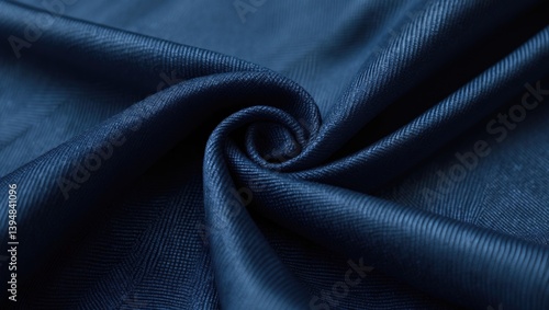 Detailed texture background of navy twill weave fabric