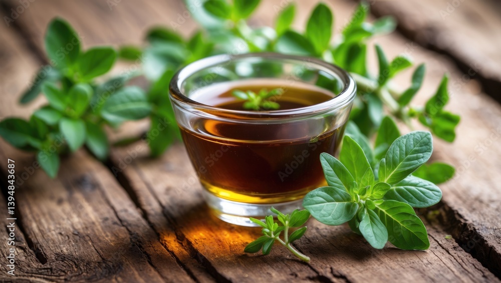 Close view of Plectranthus syrup in a bowl used for common cold Close view of Plectranthus syrup in a bowl used for common cold