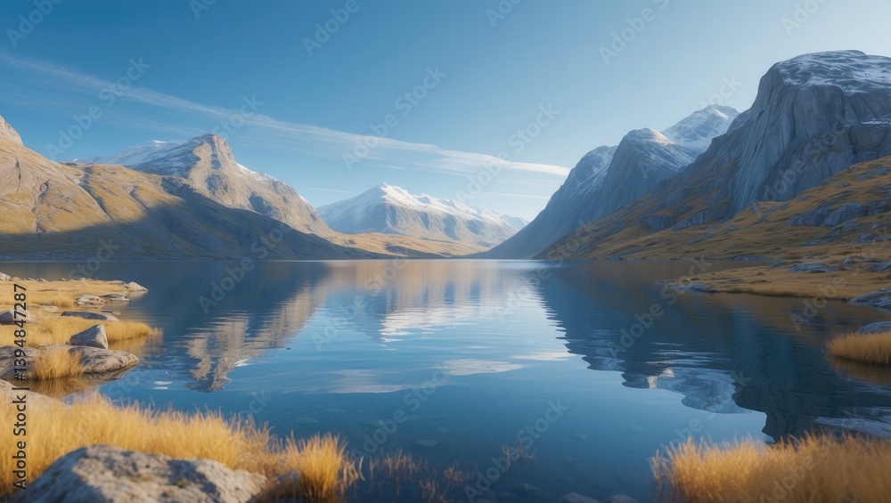 Fototapeta premium Clear autumn air over Norwegian mountains