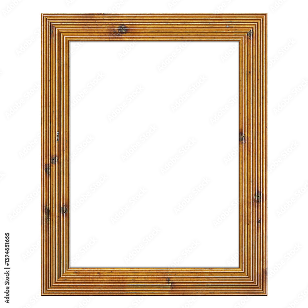 A decorative wooden picture frame with a layered design, ideal for showcasing artwork or photographs. A decorative wooden picture frame with a layered design, ideal for showcasing artwork or photographs.