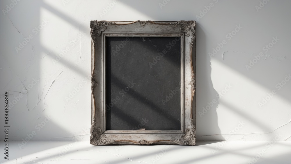 Fototapeta premium Isolated old photo frame on white background. Antique paper