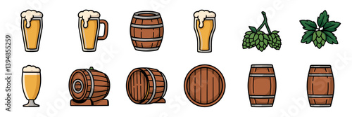 Beer foam vector icons of craft beer – Great for creative brewery logos, festival merchandise, or digital pub menus