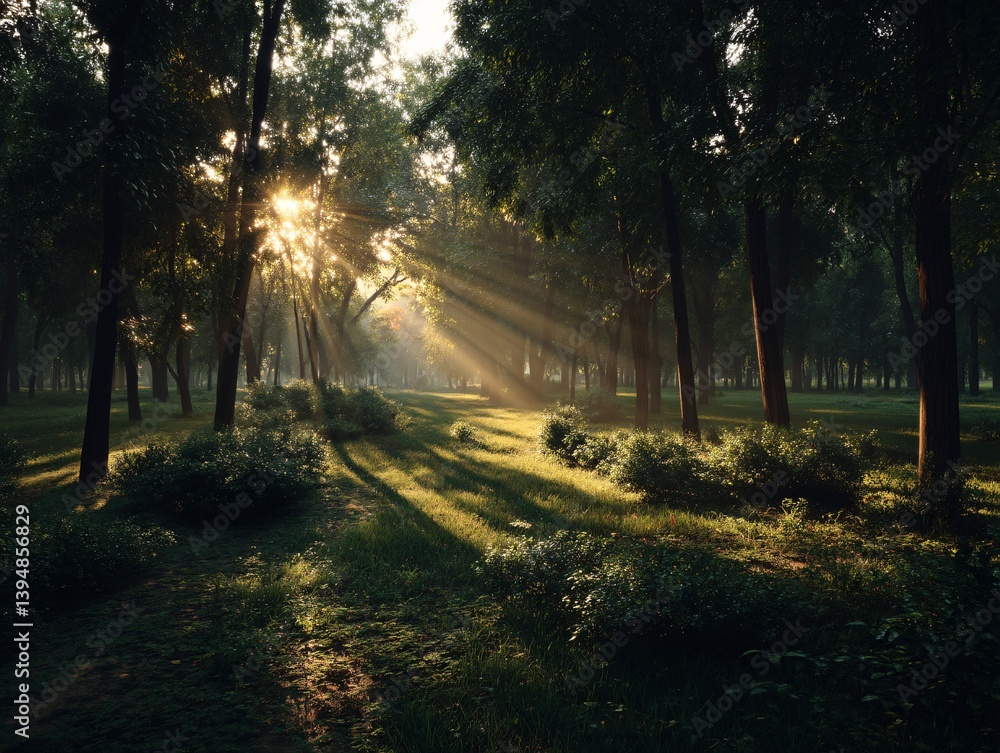 Obraz premium sun rays in the morning