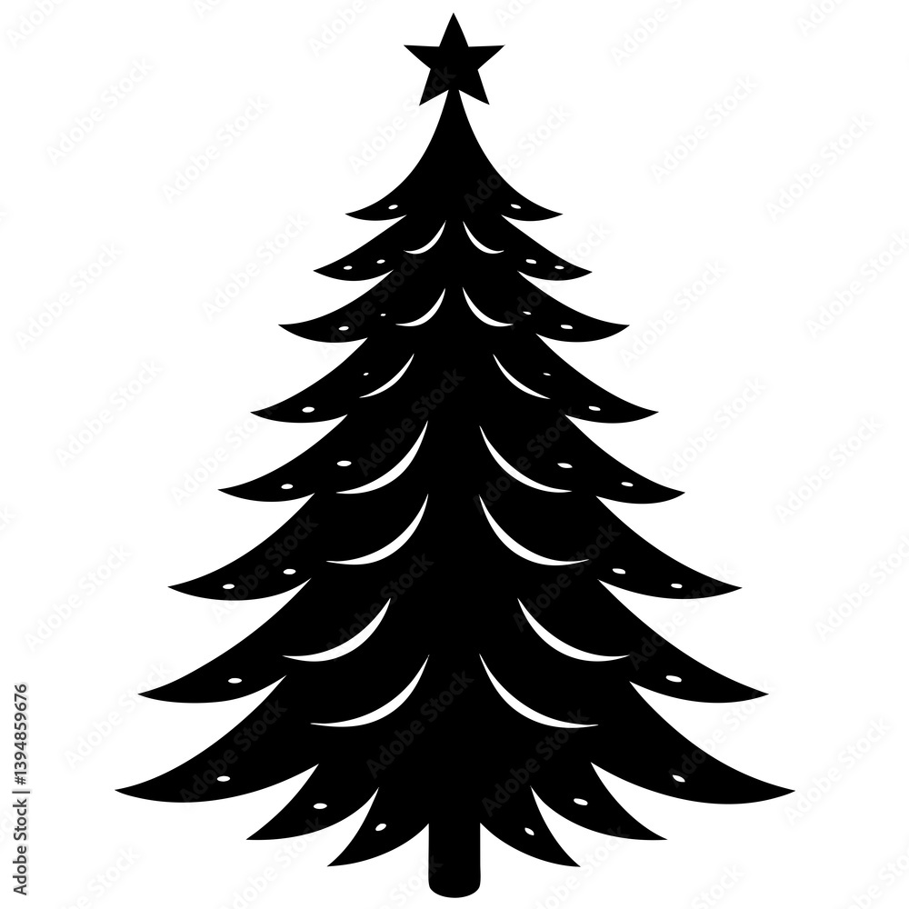Christmas tree silhouette vector isolated on white background Christmas tree silhouette vector isolated on white background