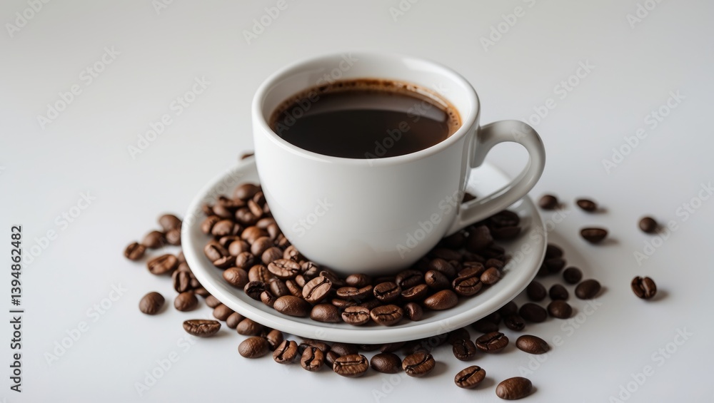 Cup of coffee isolated on a plain white surface Cup of coffee isolated on a plain white surface