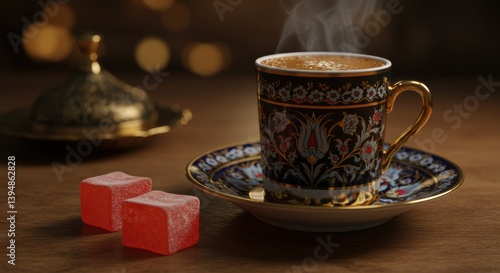 Traditional Turkish Coffee Set with Lokum