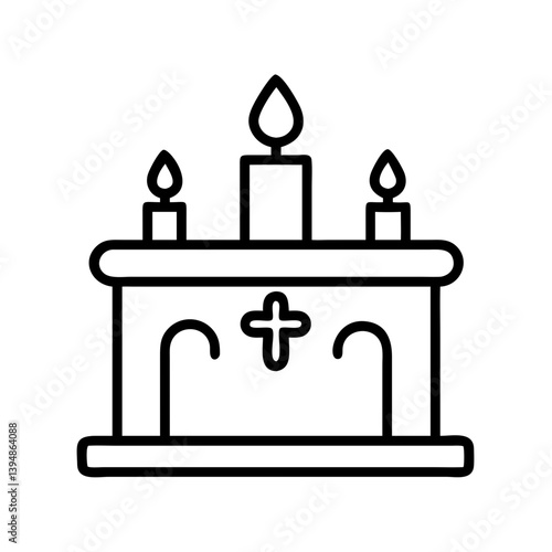 Vector altar with candles church design for religious ceremony and christian symbol illustration 