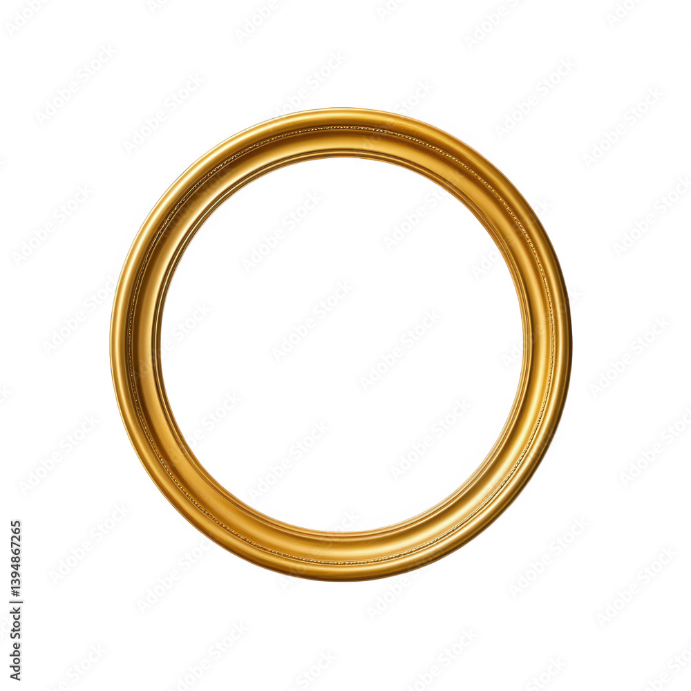 Elegant round gold frame with a clean design suitable for displaying art or photographs, ideal for adding a touch of sophistication to any decor setting, enhancing both modern and traditional styles Elegant round gold frame with a clean design suitable for displaying art or photographs, ideal for adding a touch of sophistication to any decor setting, enhancing both modern and traditional styles