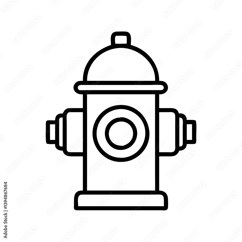 Fire hydrant vector icon drawing illustration design for safety and emergency services equipment use line art Fire hydrant vector icon drawing illustration design for safety and emergency services equipment use line art