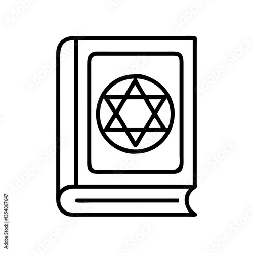 Jewish torah book with star of david vector illustration for judaism religion and culture icon 