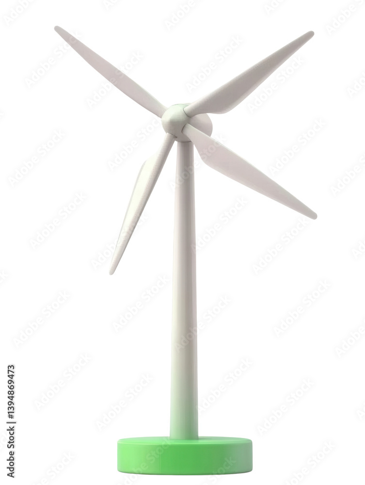 A white wind turbine with three blades generating clean renewable electricity in an eco friendly and sustainable manner A white wind turbine with three blades generating clean renewable electricity in an eco friendly and sustainable manner