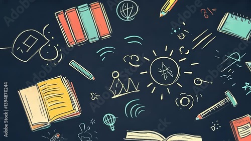 Illuminating Education: A vibrant illustration of learning and knowledge.