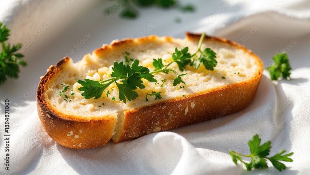 herb-flavored croutons against a neutral background herb-flavored croutons against a neutral background