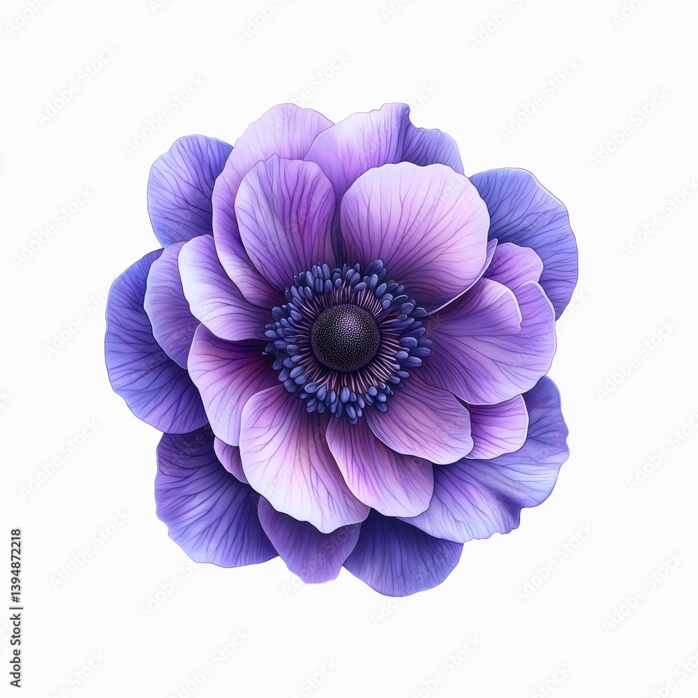 Bold Purple Anemone with Dark Center Bold Purple Anemone with Dark Center