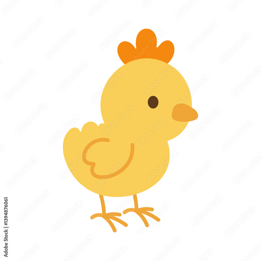 A chicken with an orange beak and yellow feathers A chicken with an orange beak and yellow feathers