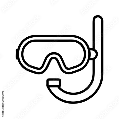 Snorkel gear diving mask vector icon for swimming and snorkeling underwater adventure and watersports 