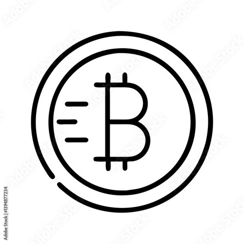 Bitcoin cryptocurrency digital decentralized finance blockchain technology icon vector design