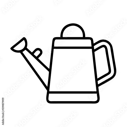 Watering can vector icon illustration for gardening and plant care needs in outline style for design use