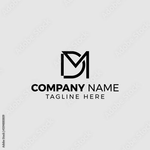 Modern MD DM Monogram Logo in Minimalist Geometric Design