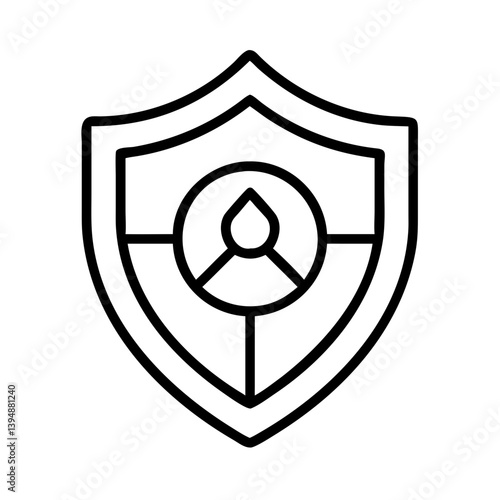 Shield protection security vector icon for antivirus software and data privacy and cyber security design