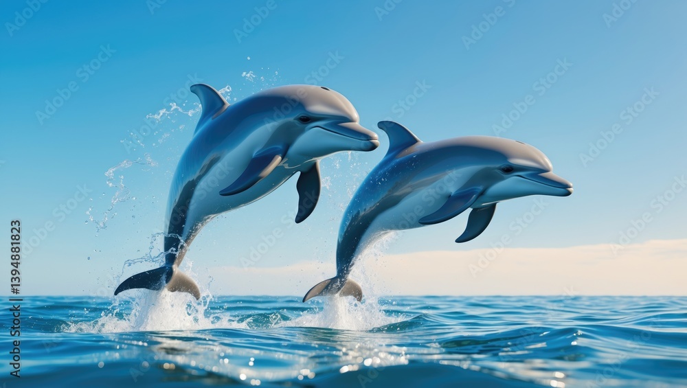 Obraz premium Dolphins showcased in the image. The most remarkable moments.