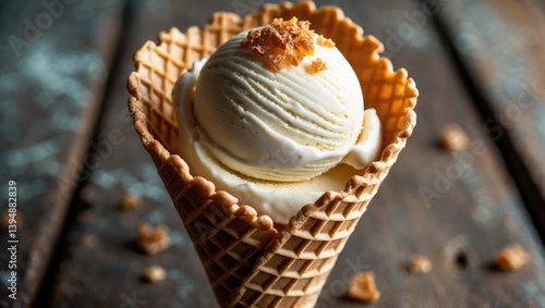 Creamy Clotted Cream Ice Cream: An indulgent treat made with cream, renowned for its buttery richness and velvety texture.
