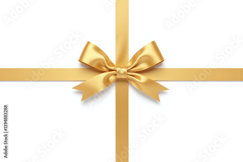 gold ribbon with a bow on it