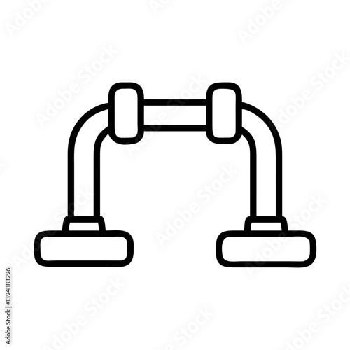 Push up bars vector illustration for fitness exercise workout equipment and bodyweight training at home or gym