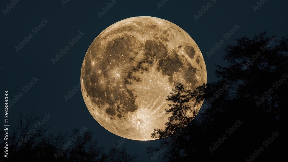 Fototapeta premium Moonlit Harvest over Island