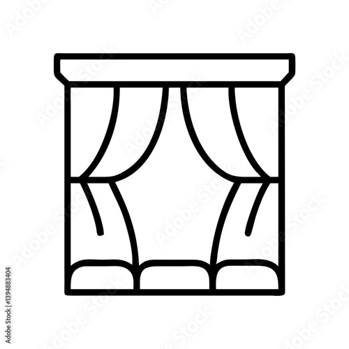 Window curtains drapes illustration for interior design and home decor ideas and window treatment design