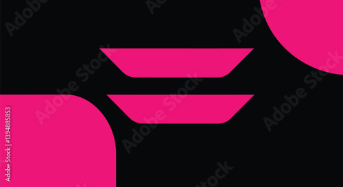 Background black and pink. Geometric shapes and vibrant pink tones contrast beautifully against the dark backdrop, creating a striking visual. Vector illustration wallpaper design.