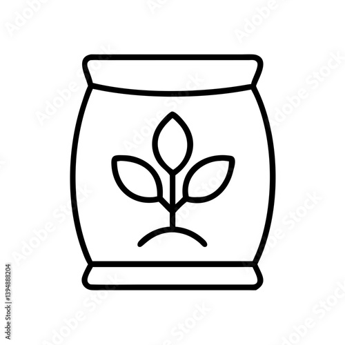 Fertilizer bag icon vector illustration, agriculture and farming concept, plant food and soil enrichment