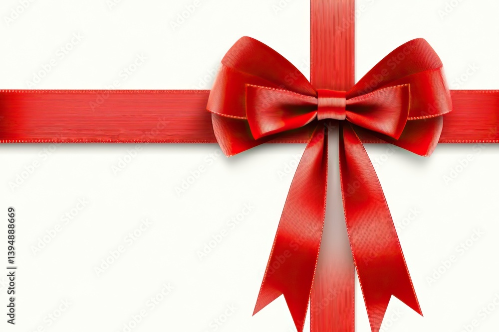 Red ribbon bow on white background (6) Red ribbon bow on white background (6)