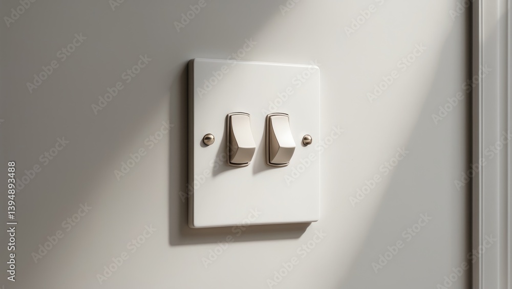 Two Switches on White Wall Turning On and Off Two Switches on White Wall Turning On and Off