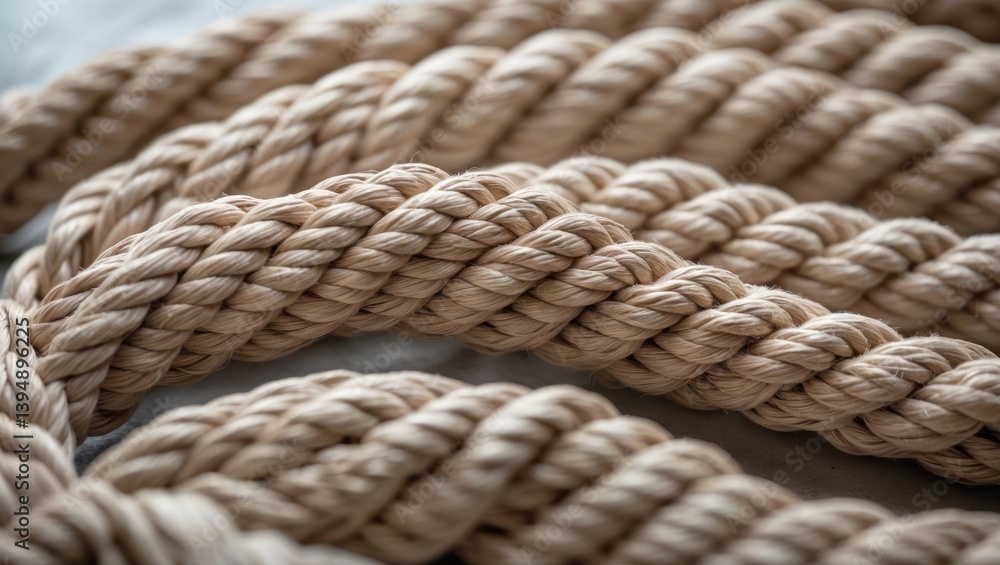 Close-Up of a Large Braided Rope Close-Up of a Large Braided Rope