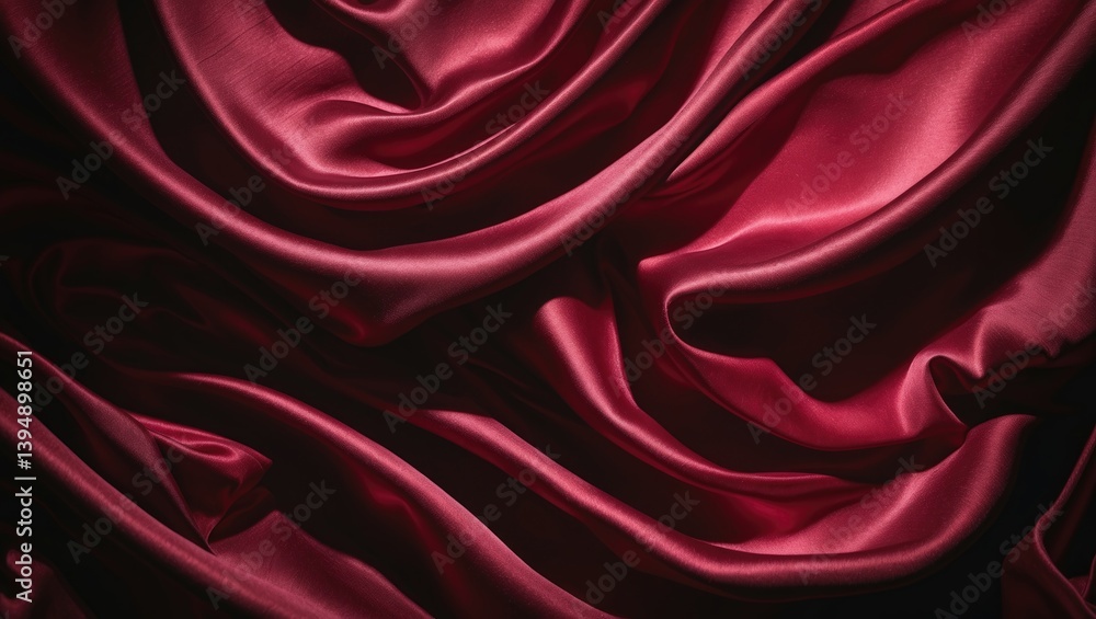Obraz premium Sophisticated red silk curtain.