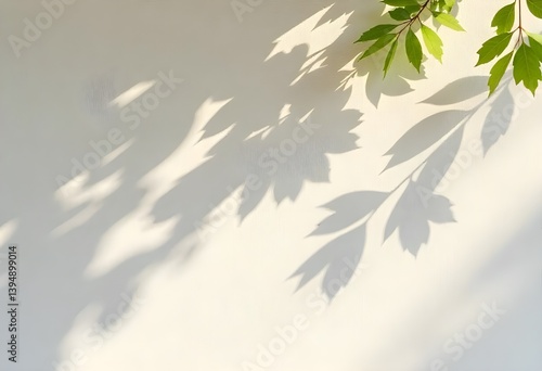  Abstract Shadow of Tree Leaves Cast on a White Wall