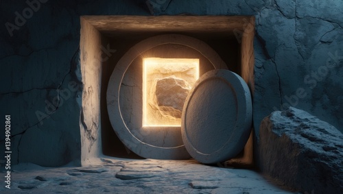 Obraz na płótnie Surrealism Context of Resurrection and the Empty Tomb w salonie