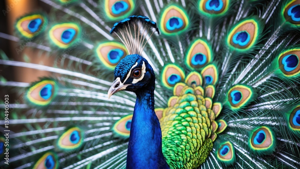 Obraz premium Graceful vibrant peacock depiction