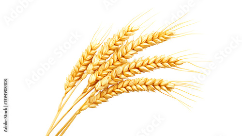Golden ear of wheat, detailed grains,