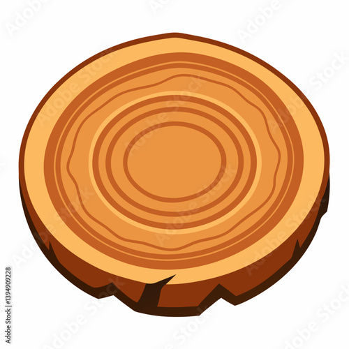 Cartoon tree stump with a textured surface, set against a plain white background.