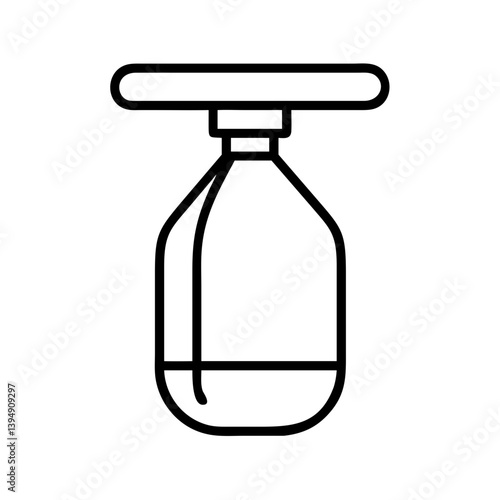 Outline illustration of a manual resuscitator bag for medical use and emergency respiratory assistance device
